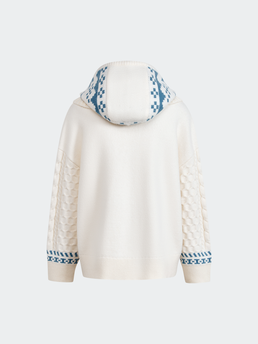 Hooded Scarf and Cable Knit Sweater