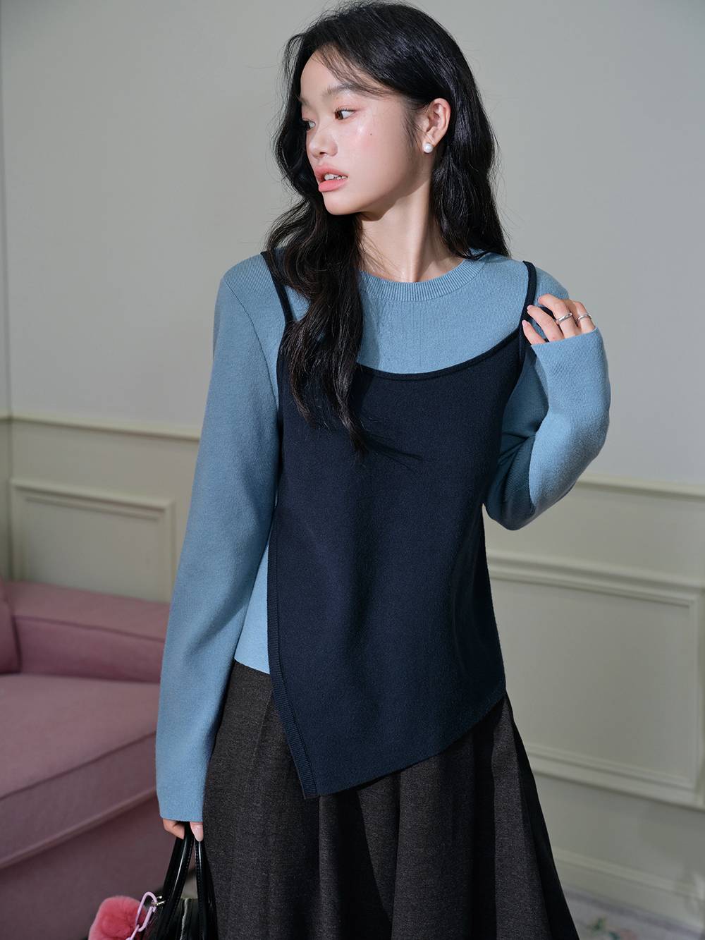 Layered Look Knit Top