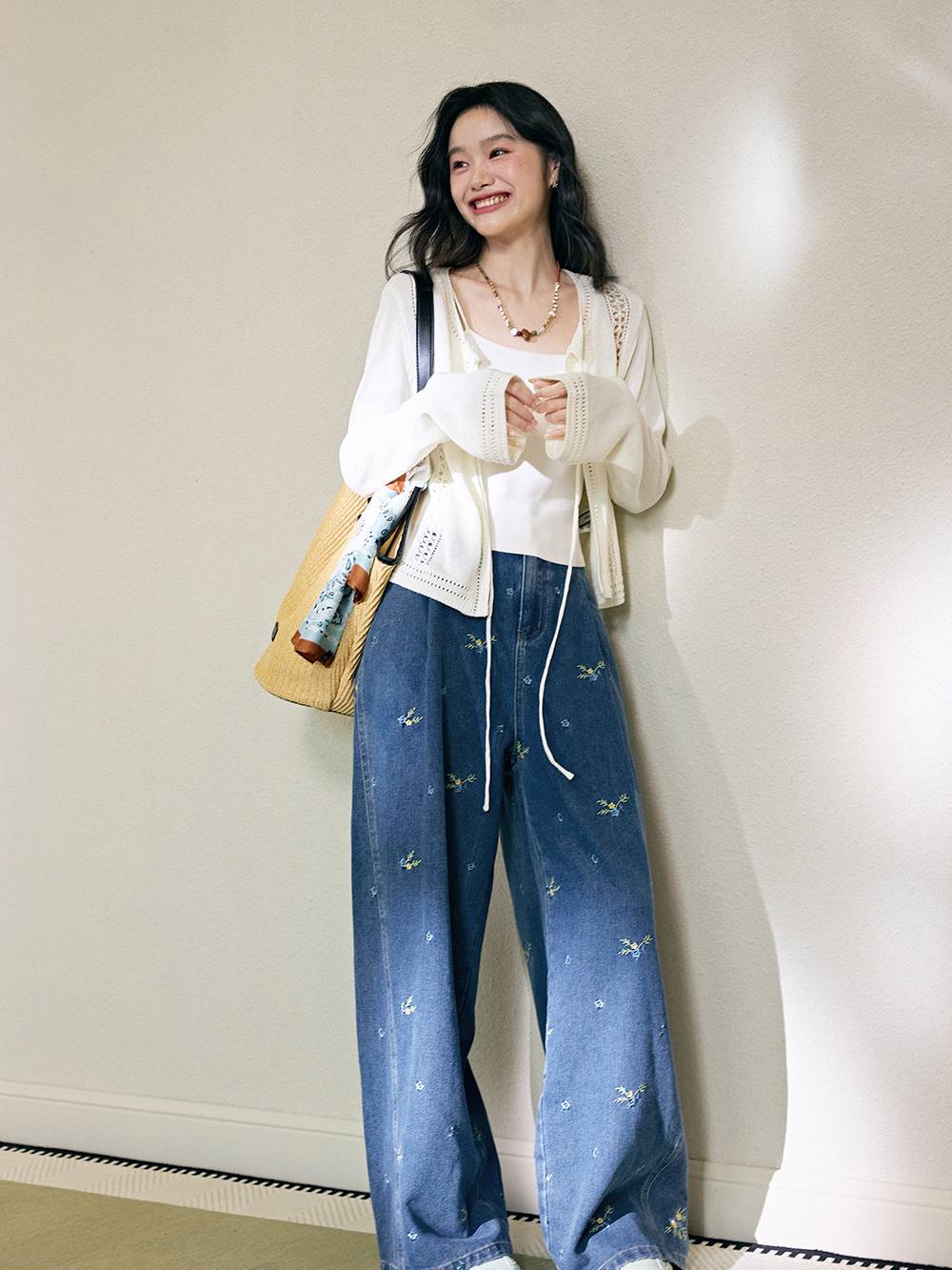 Floral Embroidered Jeans