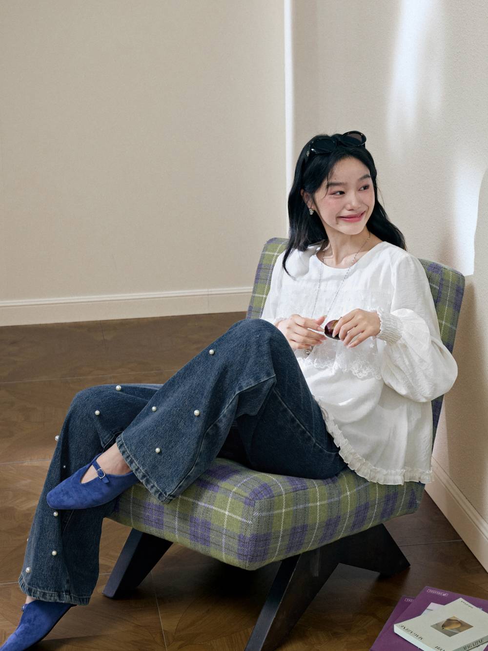 Layered Lace Trim Blouse