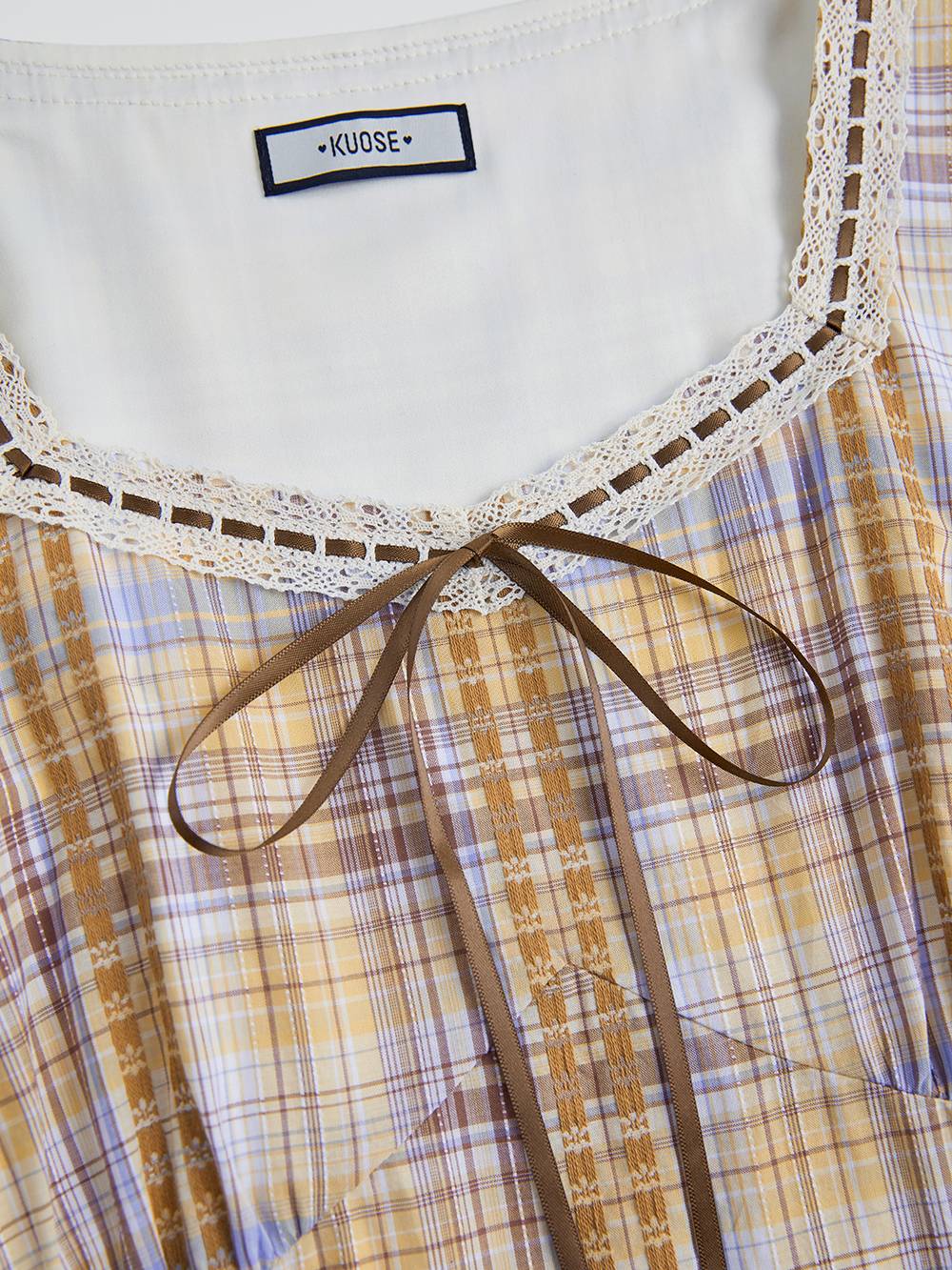 Plaid Square Neck Dress