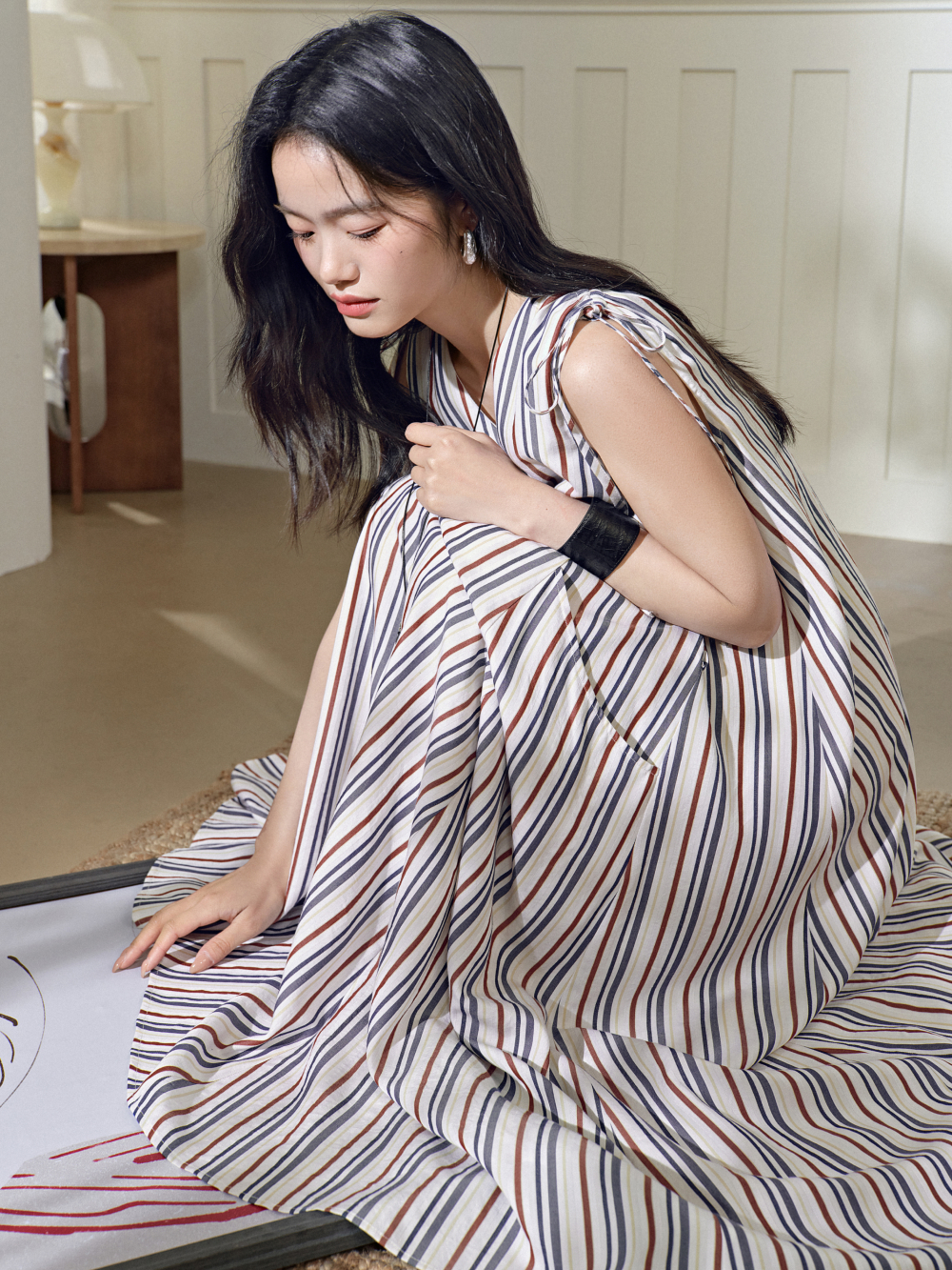 Belted Striped Dress