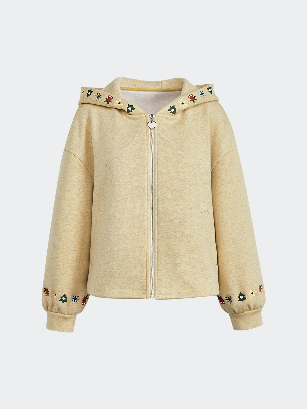 Embroidered Zip Up Hoodie