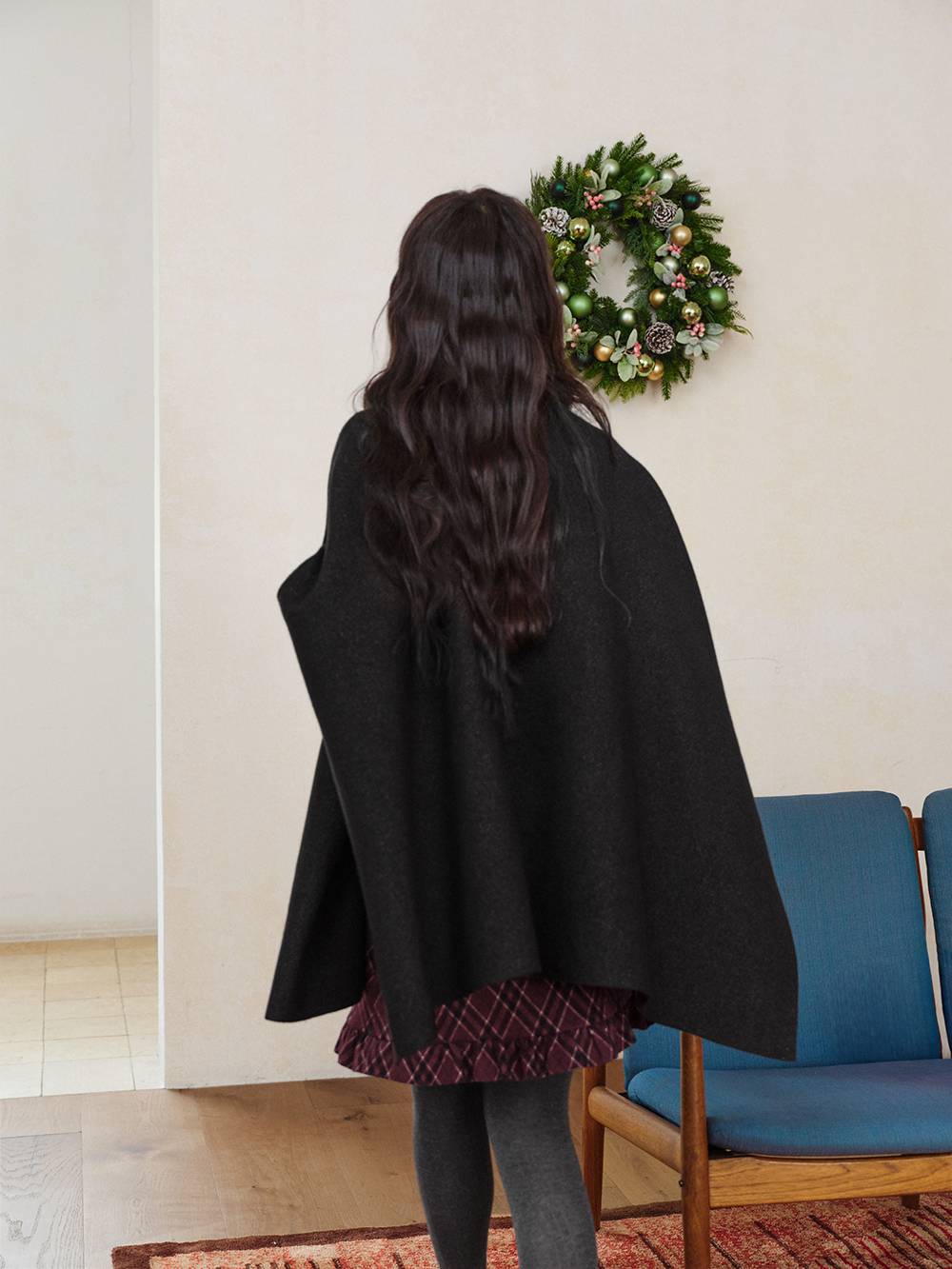 Mock Neck Cape Sweater