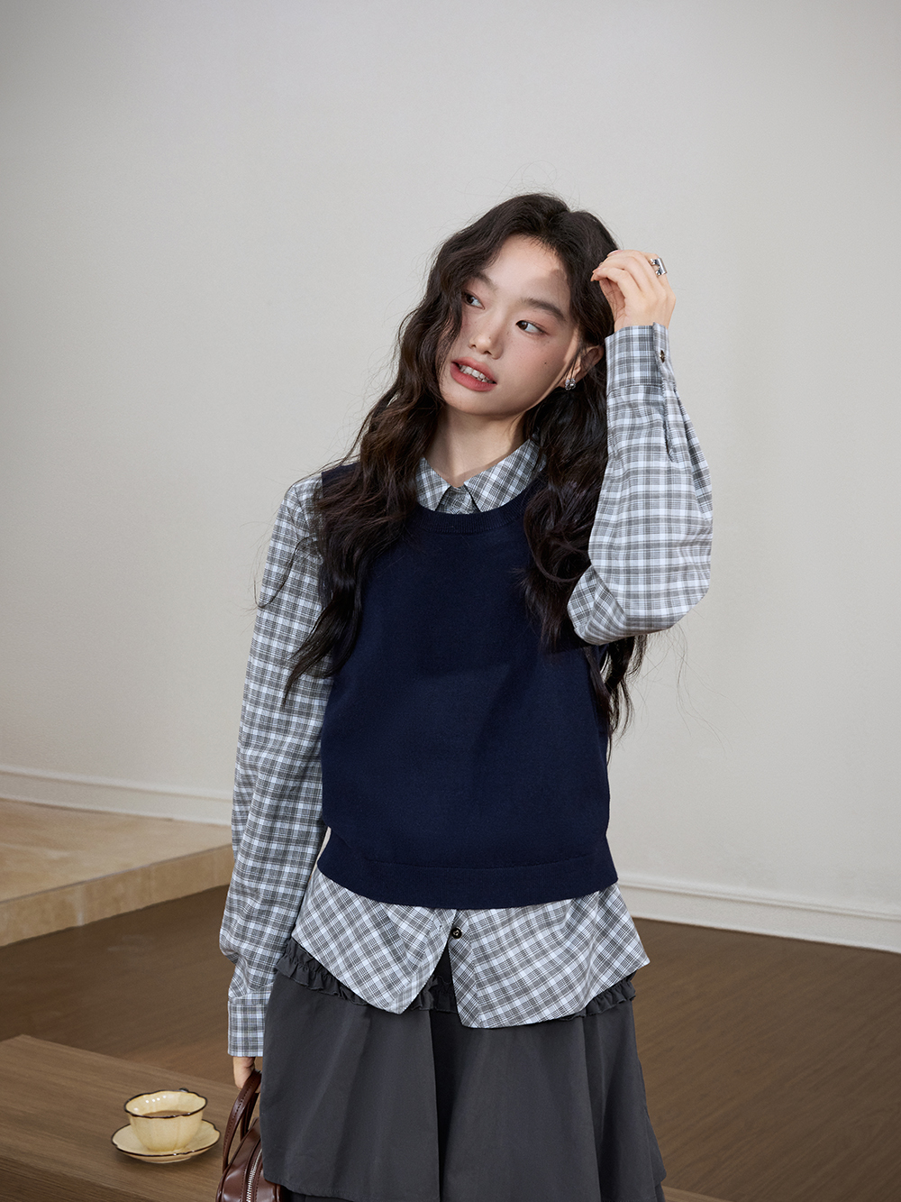 Cardigan Sweater and Knit Vest