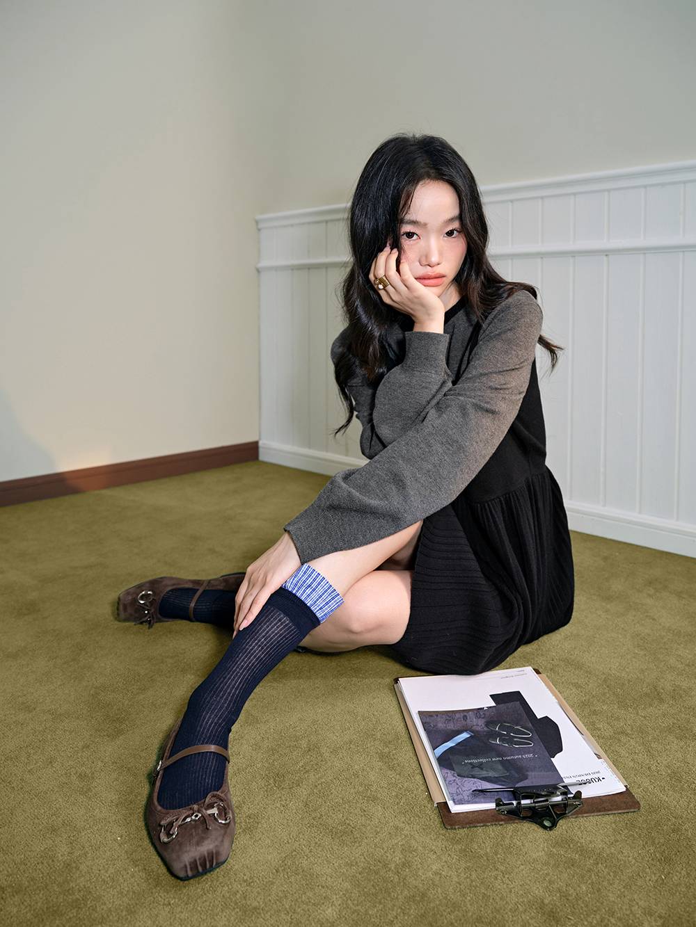 Layered Look Knit Dress