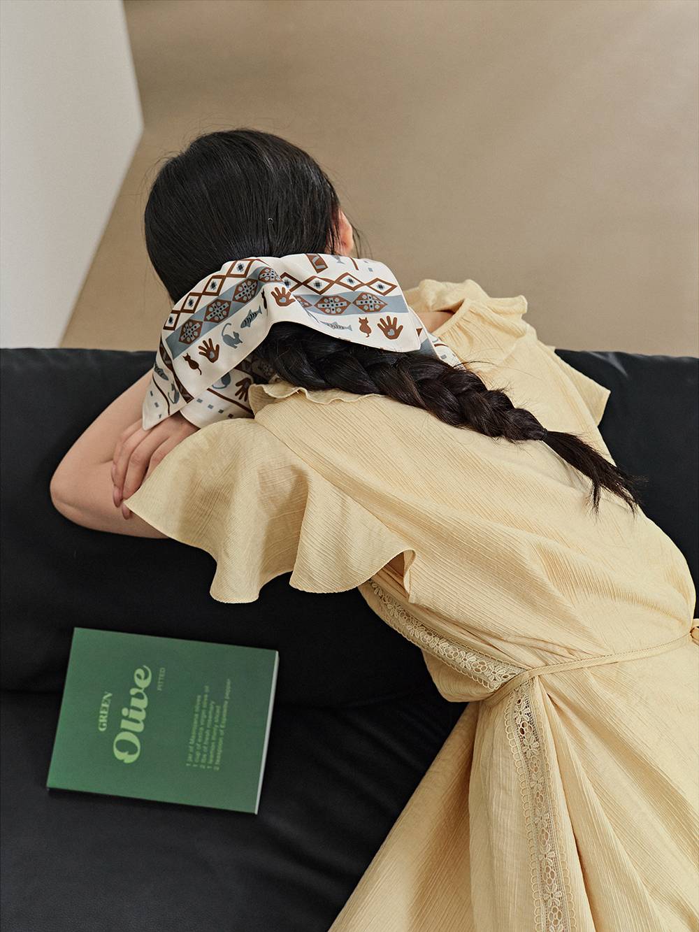 Ruffled V-Neck Dress