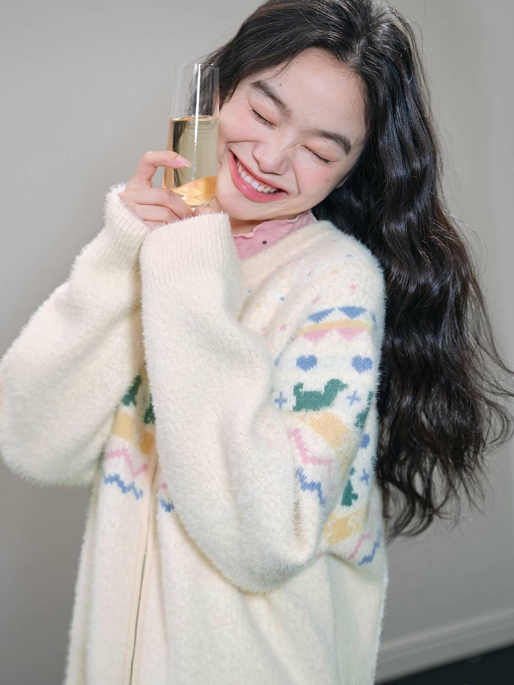 Fair Isle Zip Up Sweater and Skirt