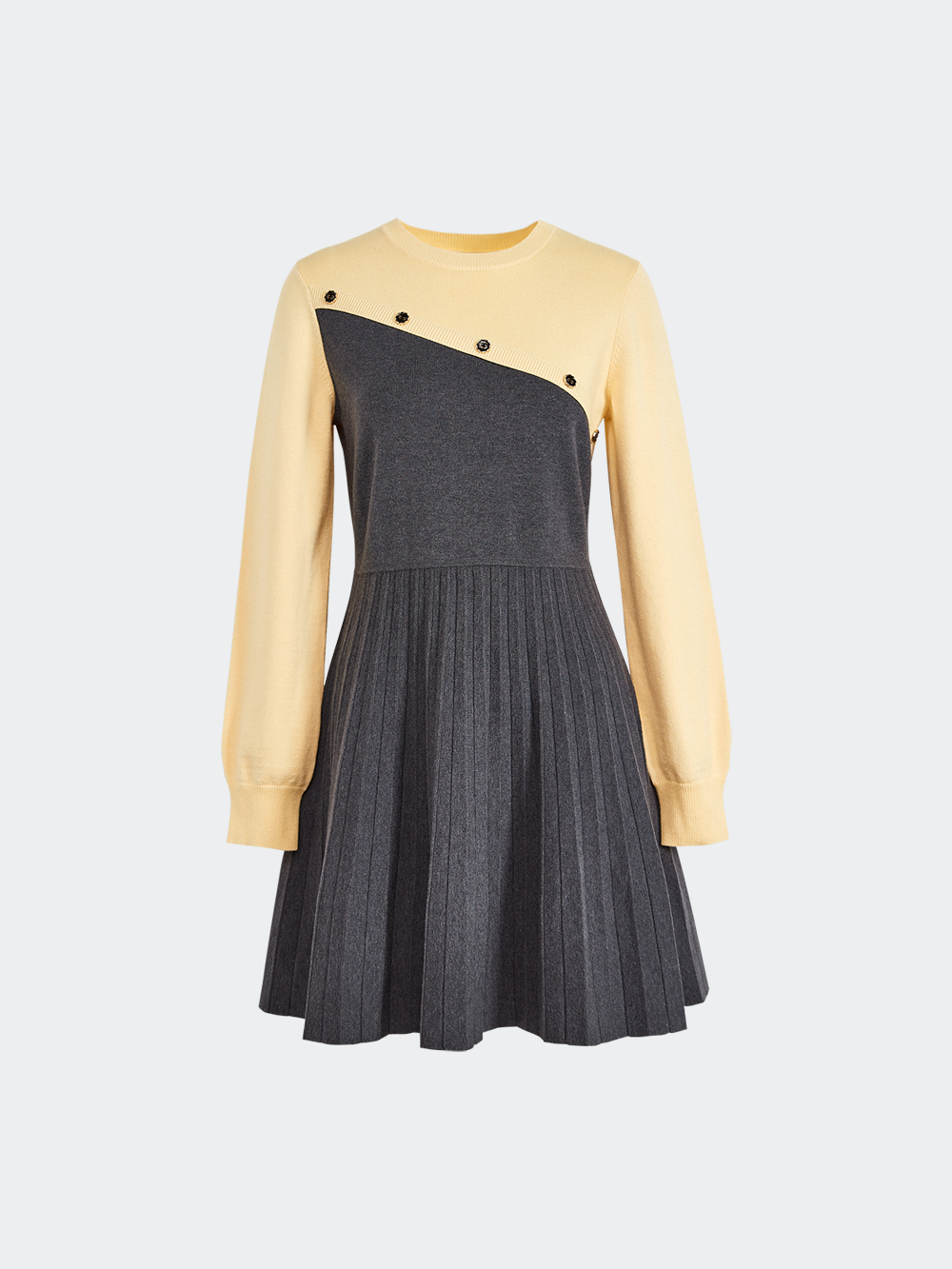 Two-Tone Knit Dress