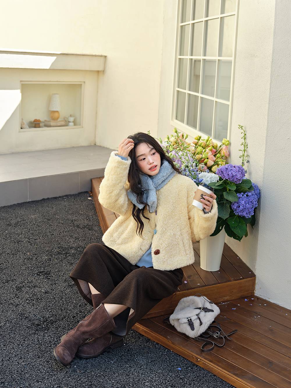 Fuzzy Scarf and Jacket