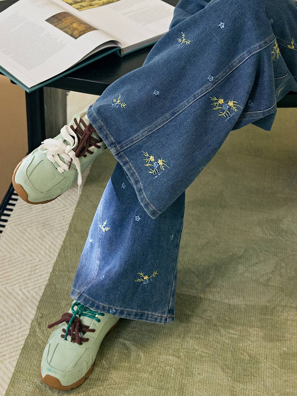 Floral Embroidered Jeans