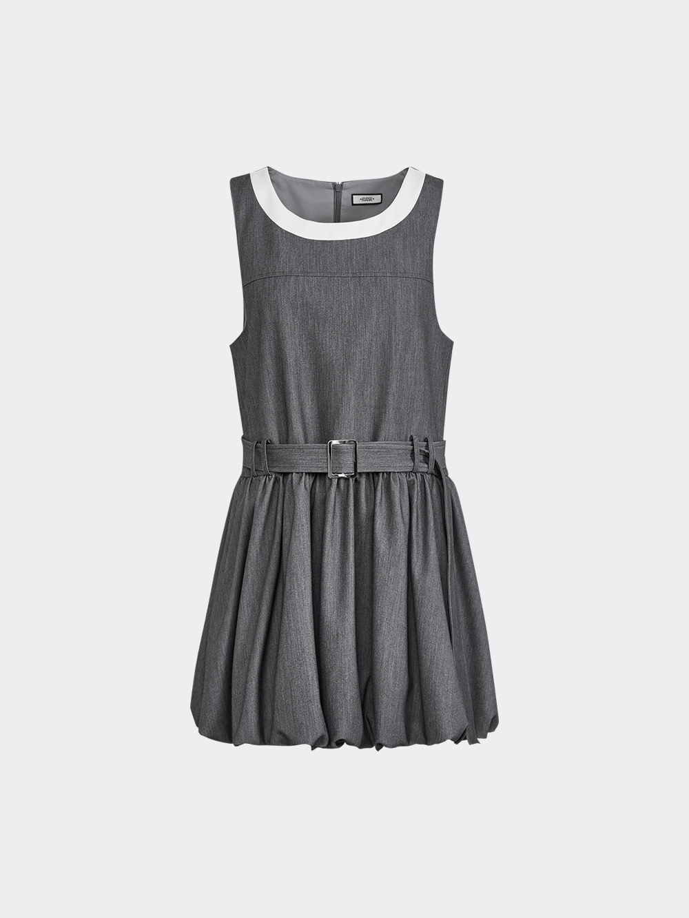 Bubble Hem Dress and White Blouse