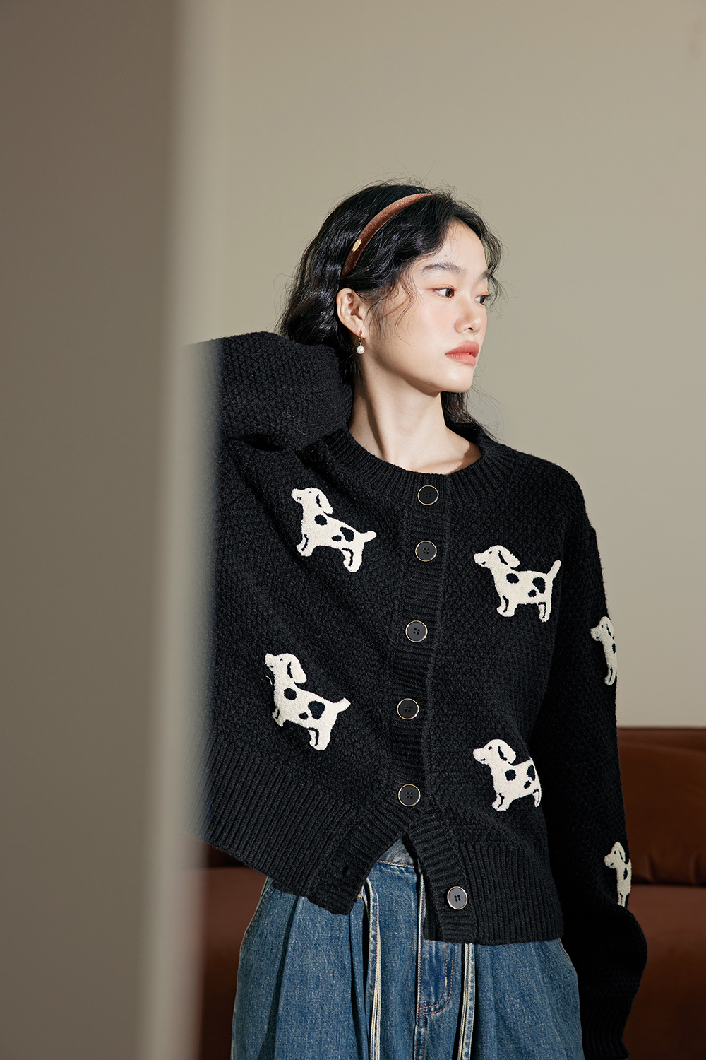 Puppy Cardigan Sweater