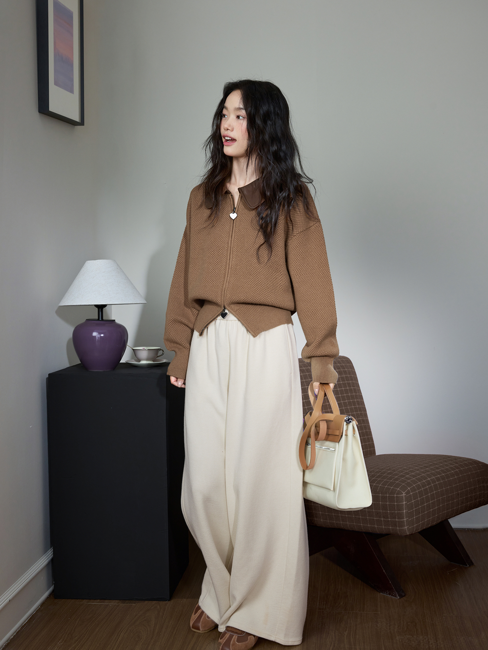 Double Zip Cardigan Sweater