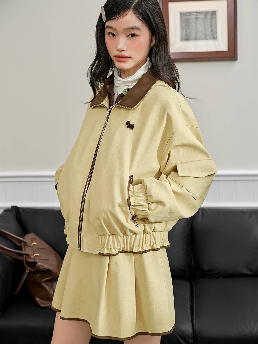 Zip-Up Jacket and Skirt