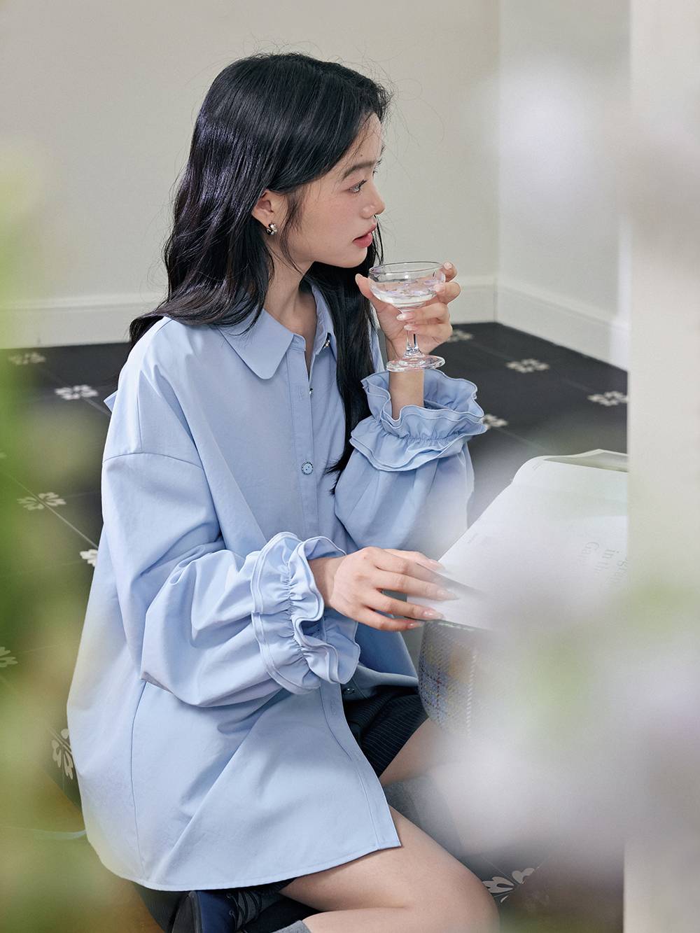 Ribbon Tie Back Blouse