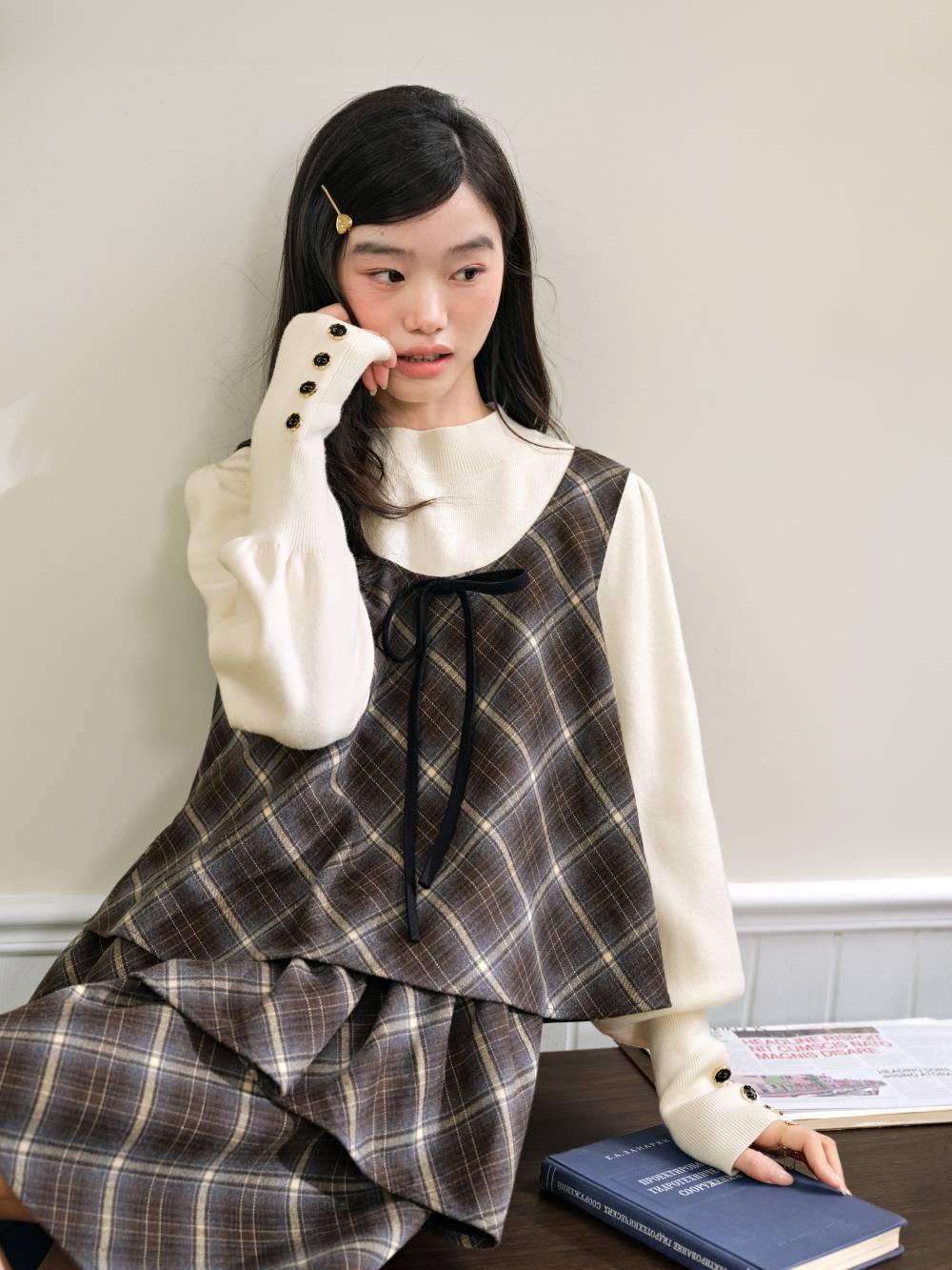 Layered Checked Dress