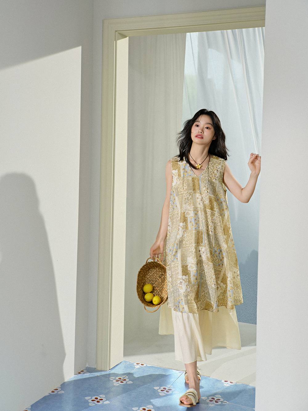 V-neck Layered Dress