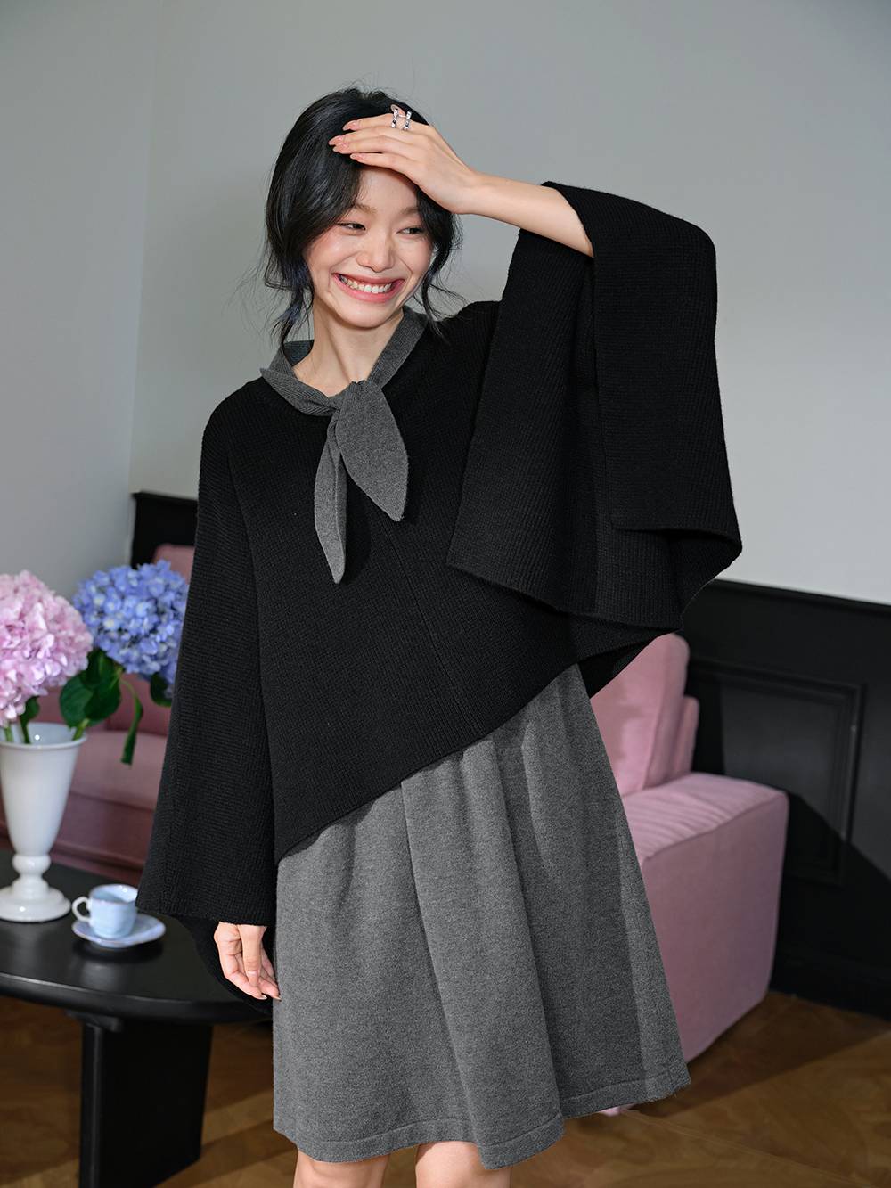 Cape Sweater and Dress