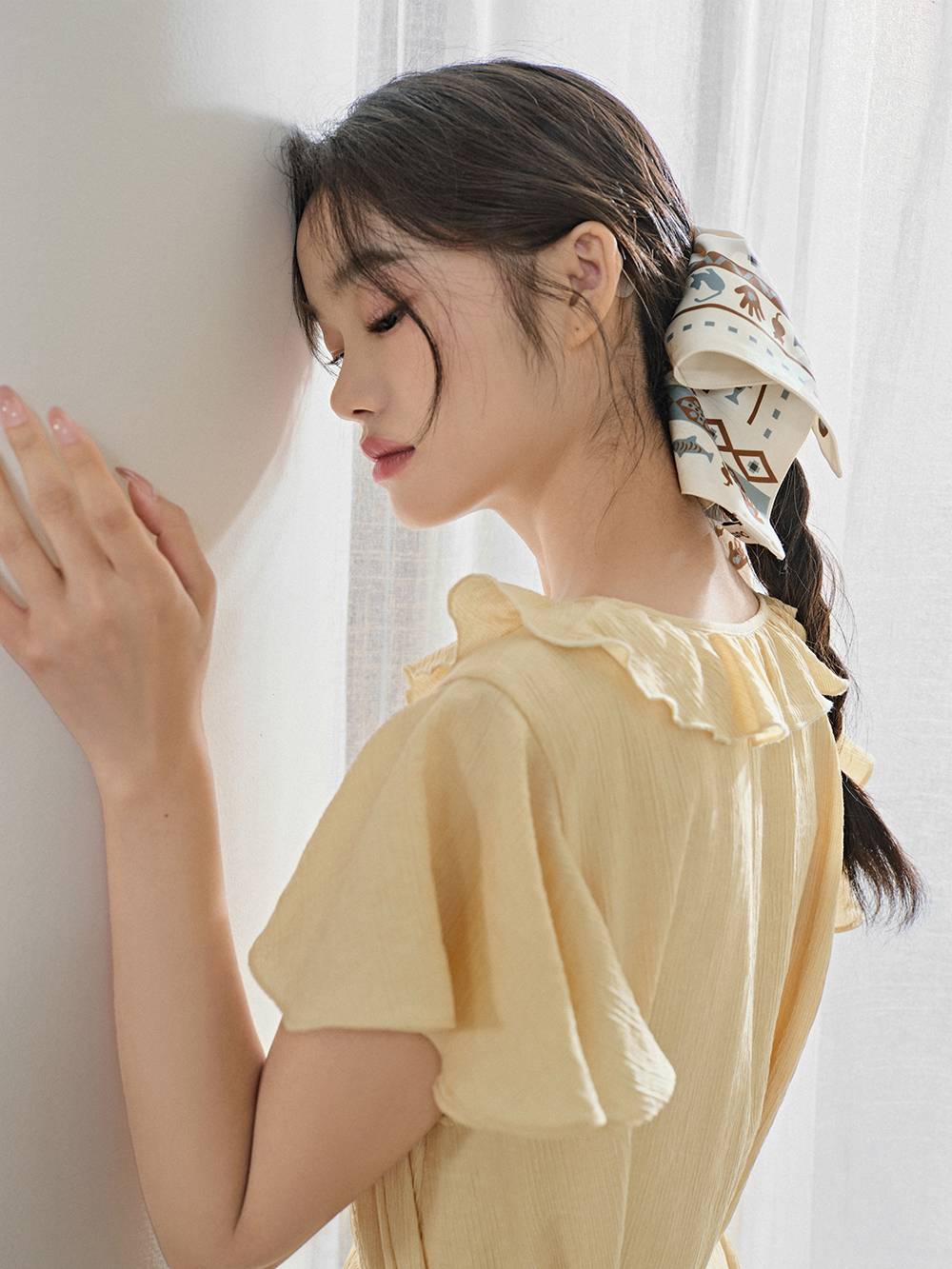 Ruffled V-Neck Dress