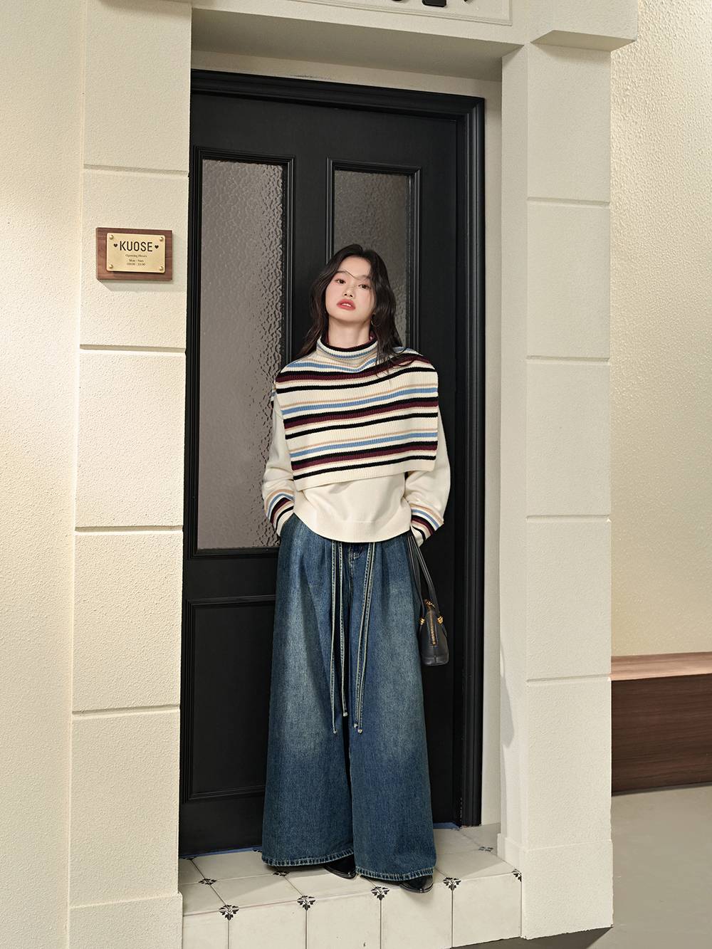 Striped Cape Sweater