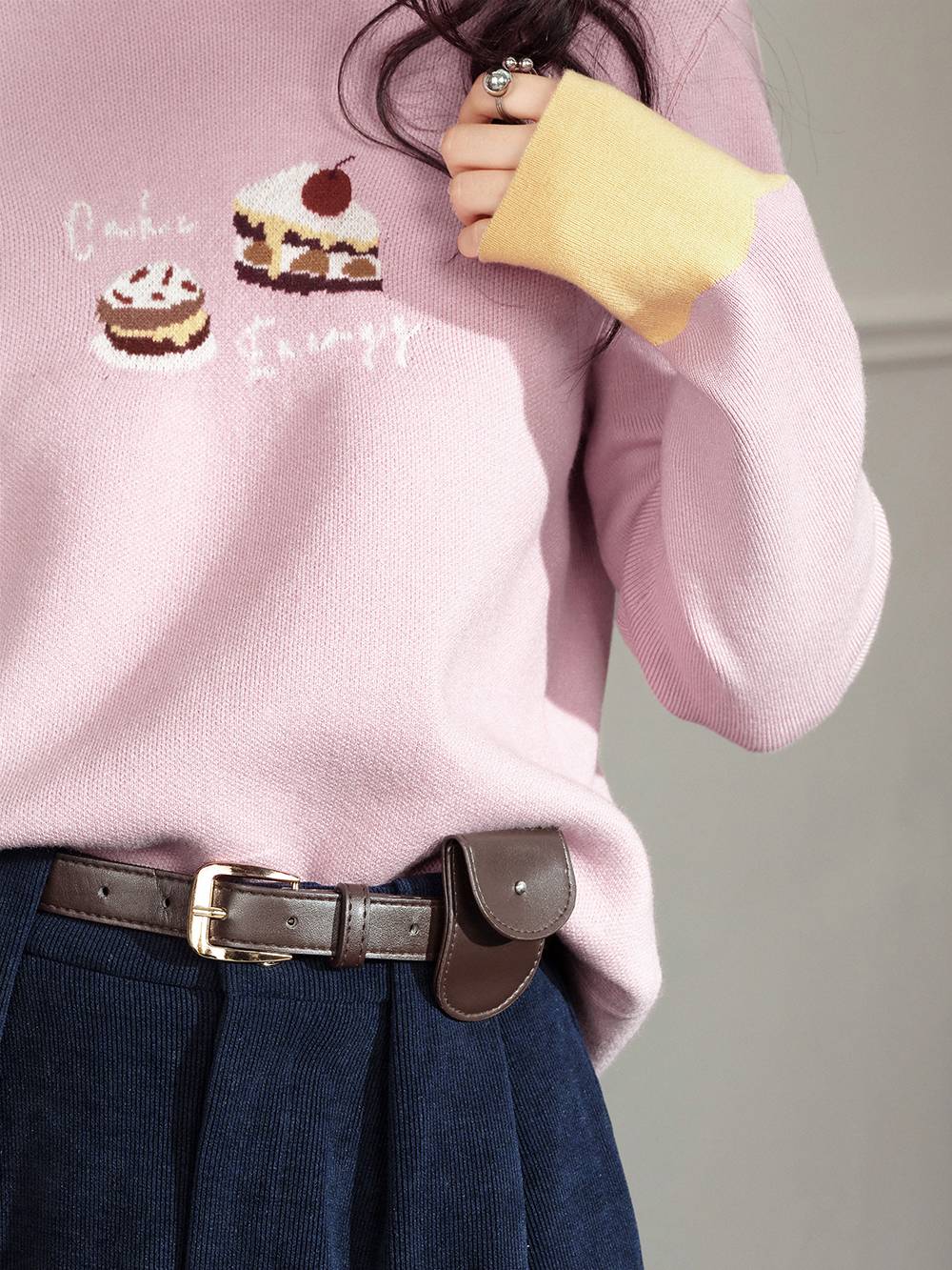 Mock Neck Long-Sleeve Knit Top