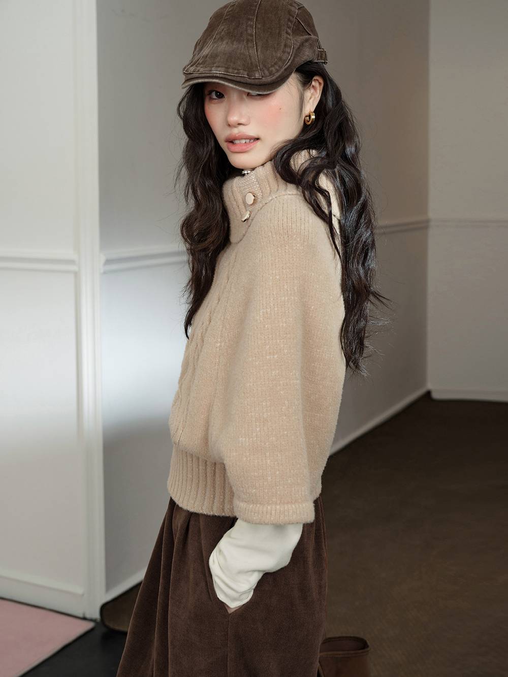 Cable Knit Turtleneck Sweater