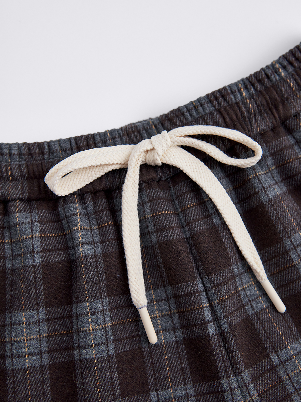 Plaid Elastic Waist Pants