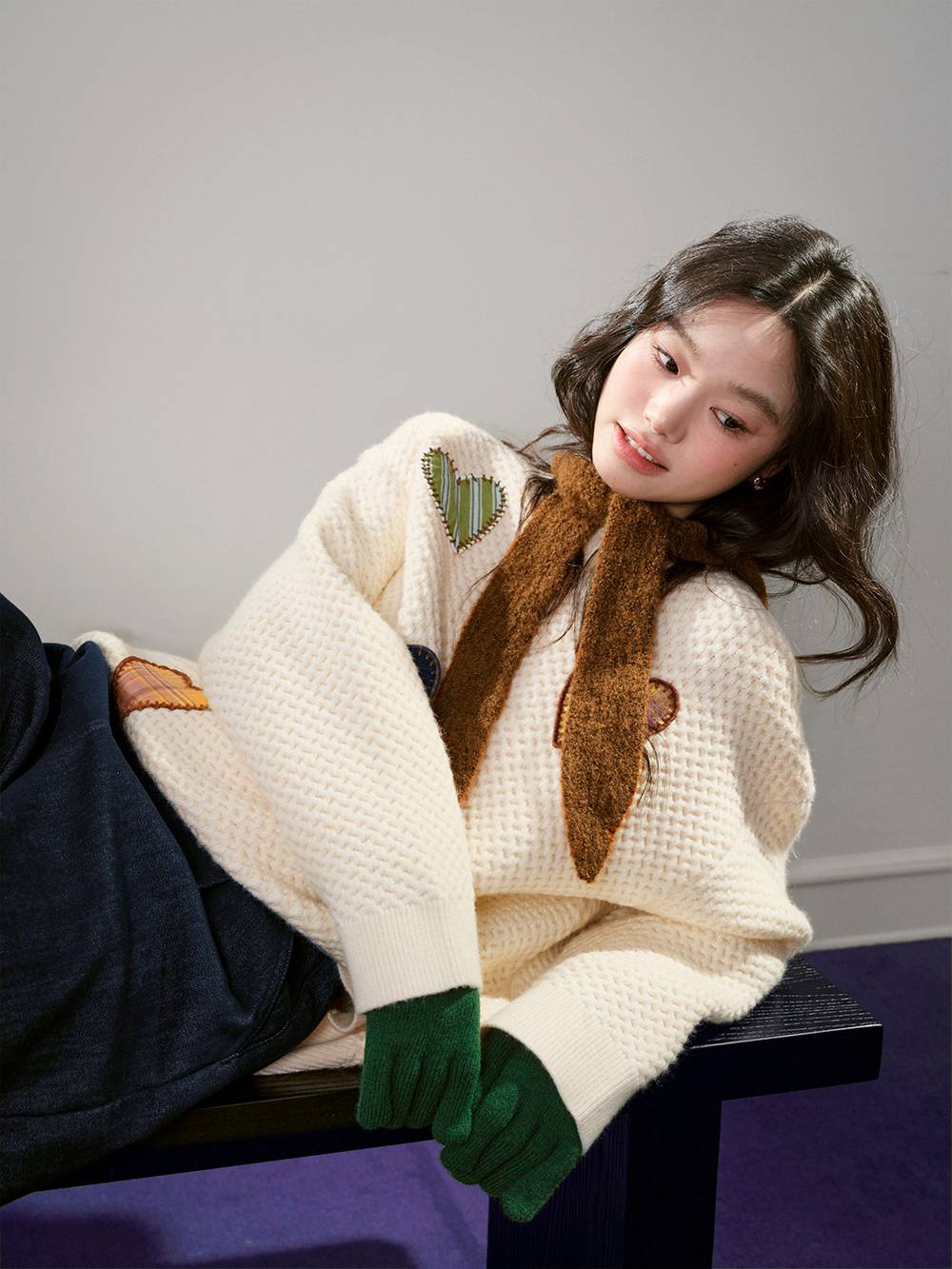 Heart-Shaped Embroidered Sweater