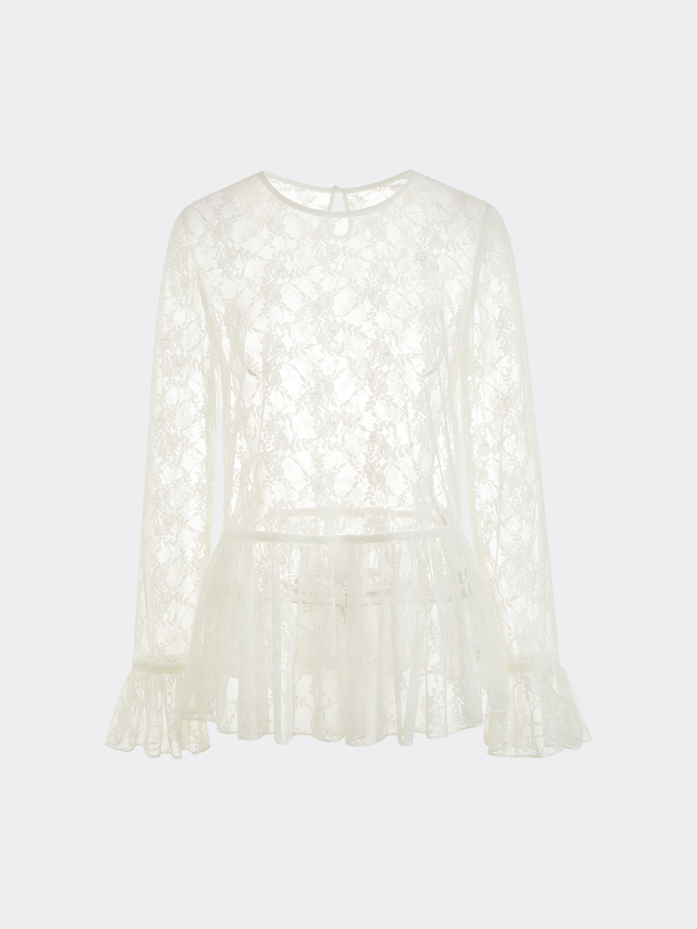 Knit Top and Lace Undershirt