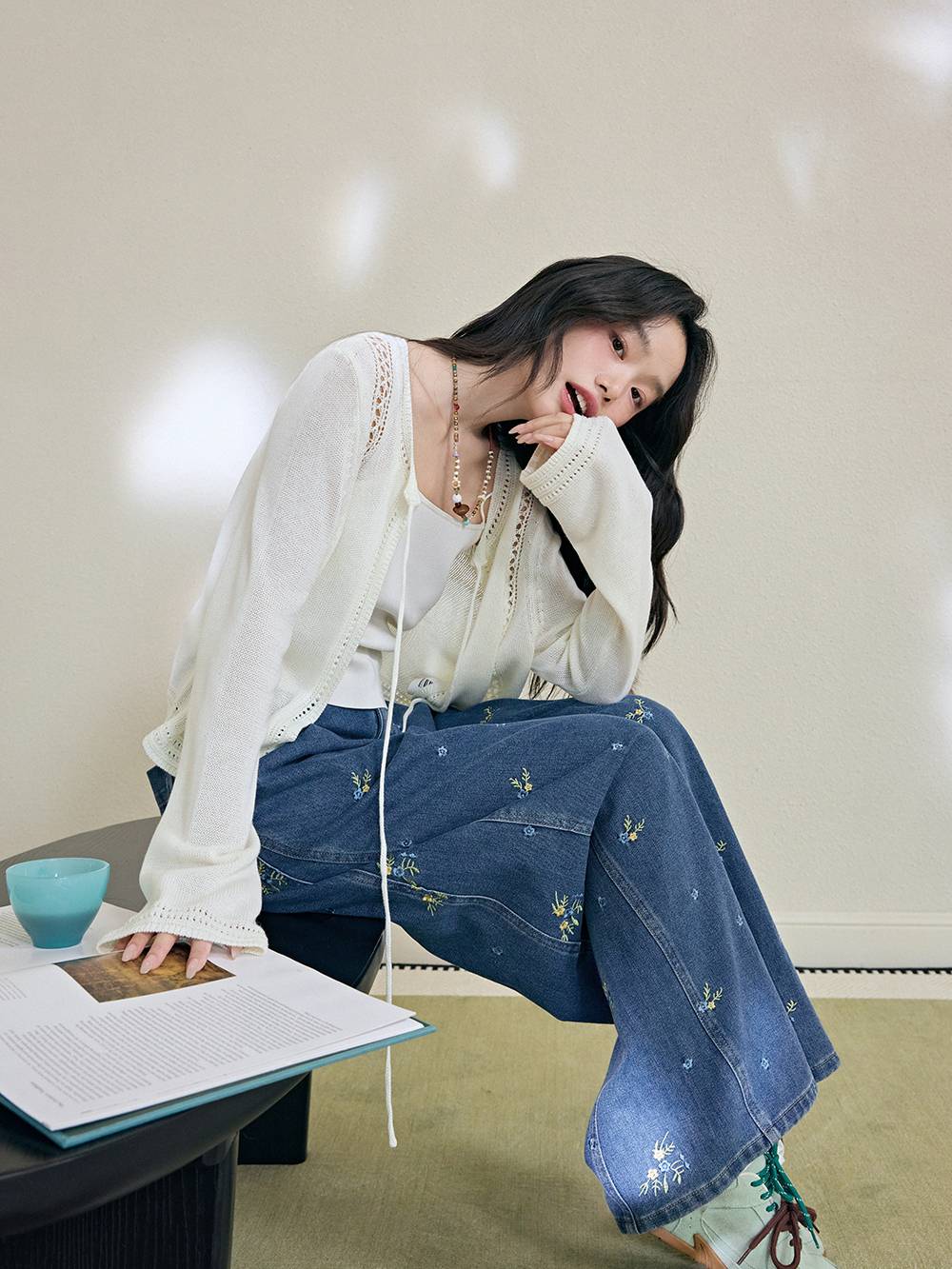 Floral Embroidered Jeans