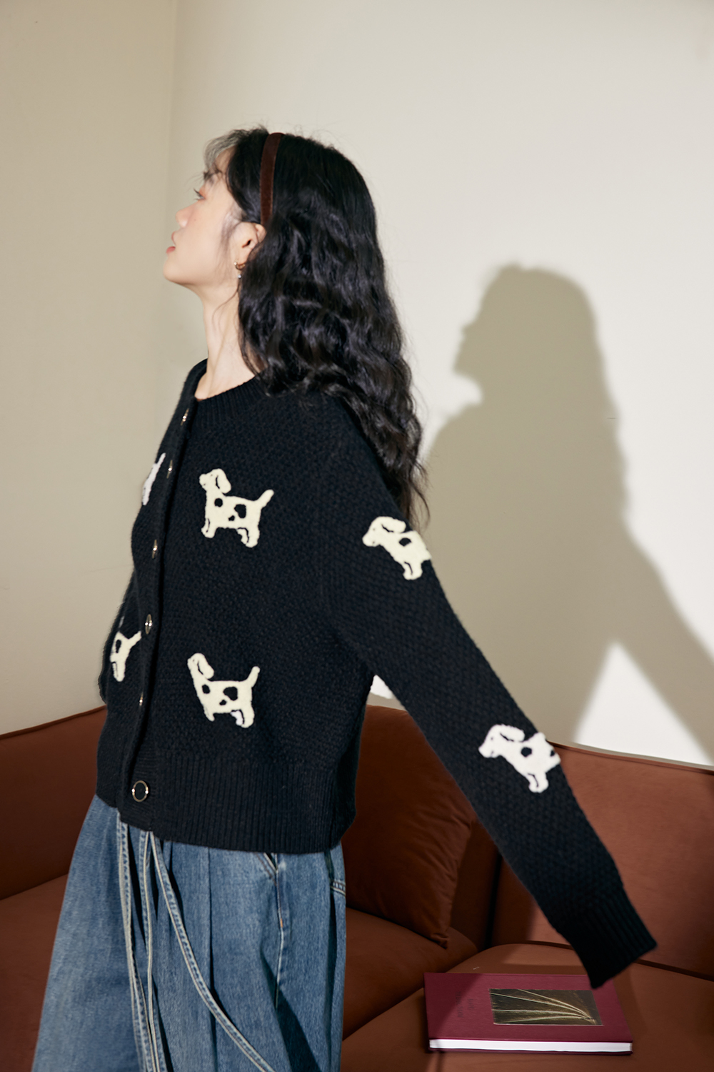 Puppy Cardigan Sweater