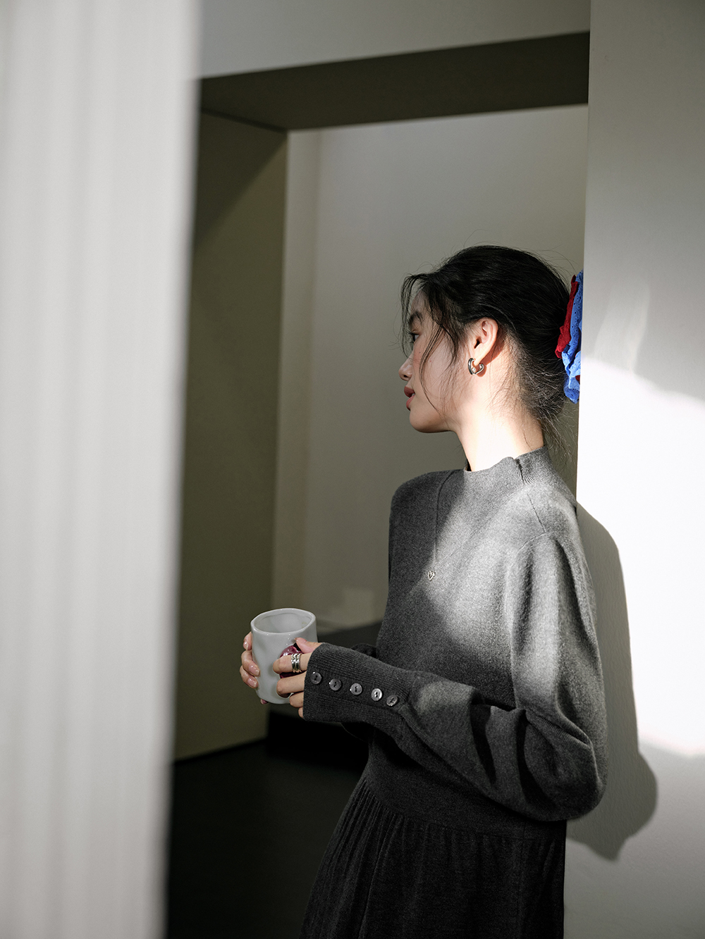 Mock Neck Knit Dress