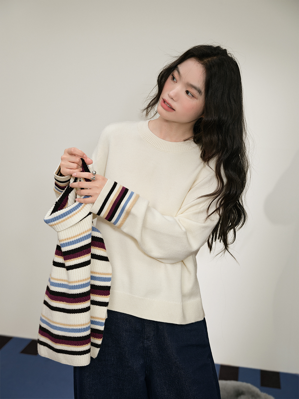 Striped Cape Sweater