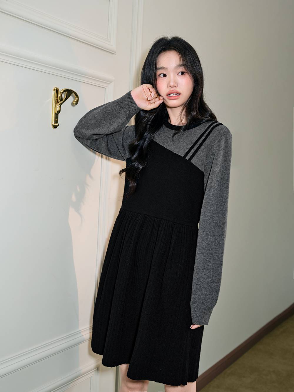 Layered Look Knit Dress
