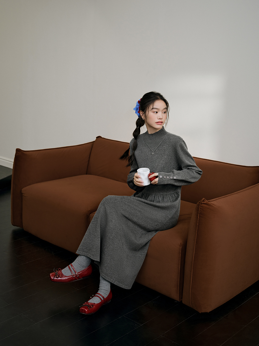 Mock Neck Knit Dress