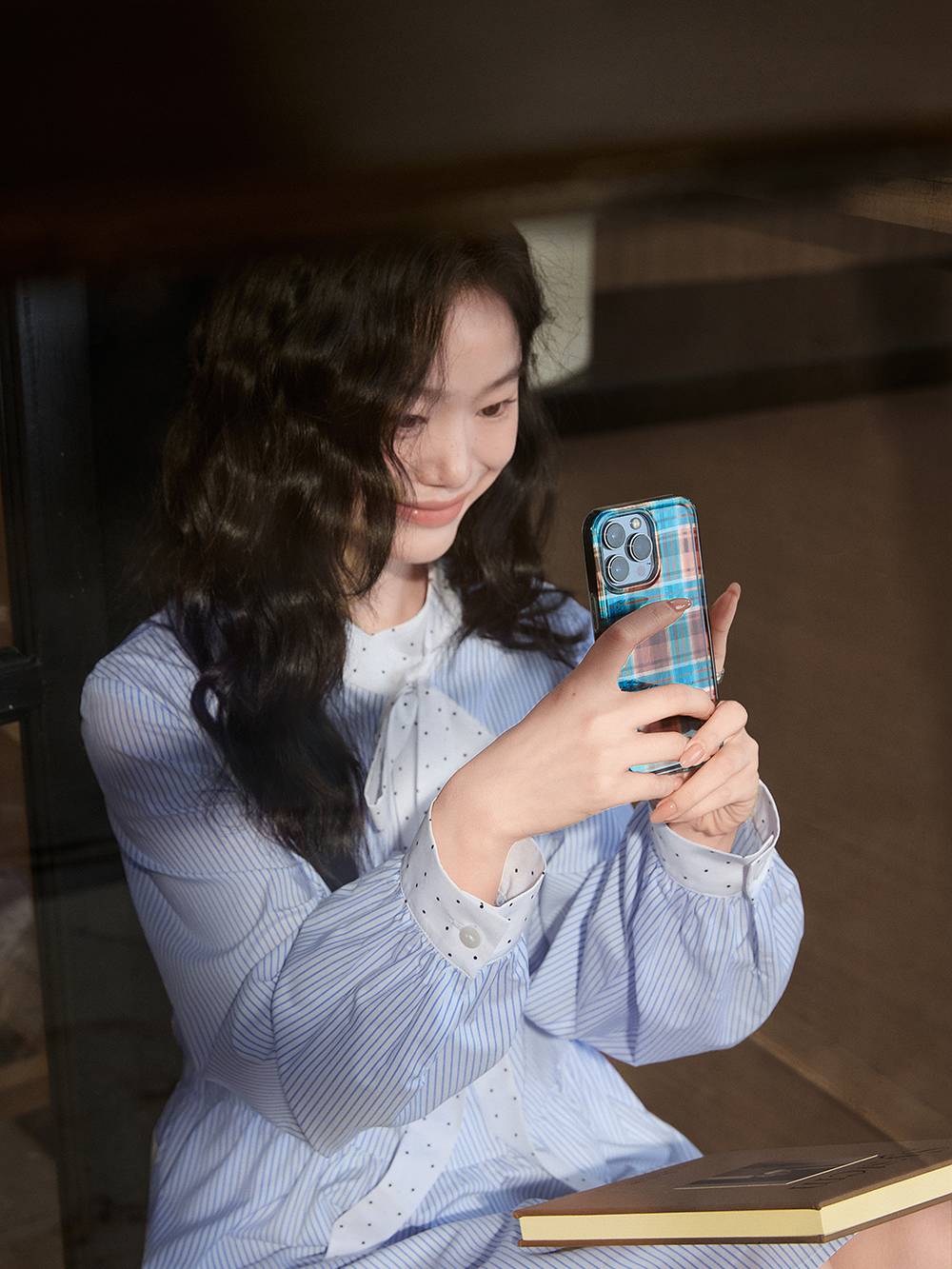 Blue Striped Shirt Dress