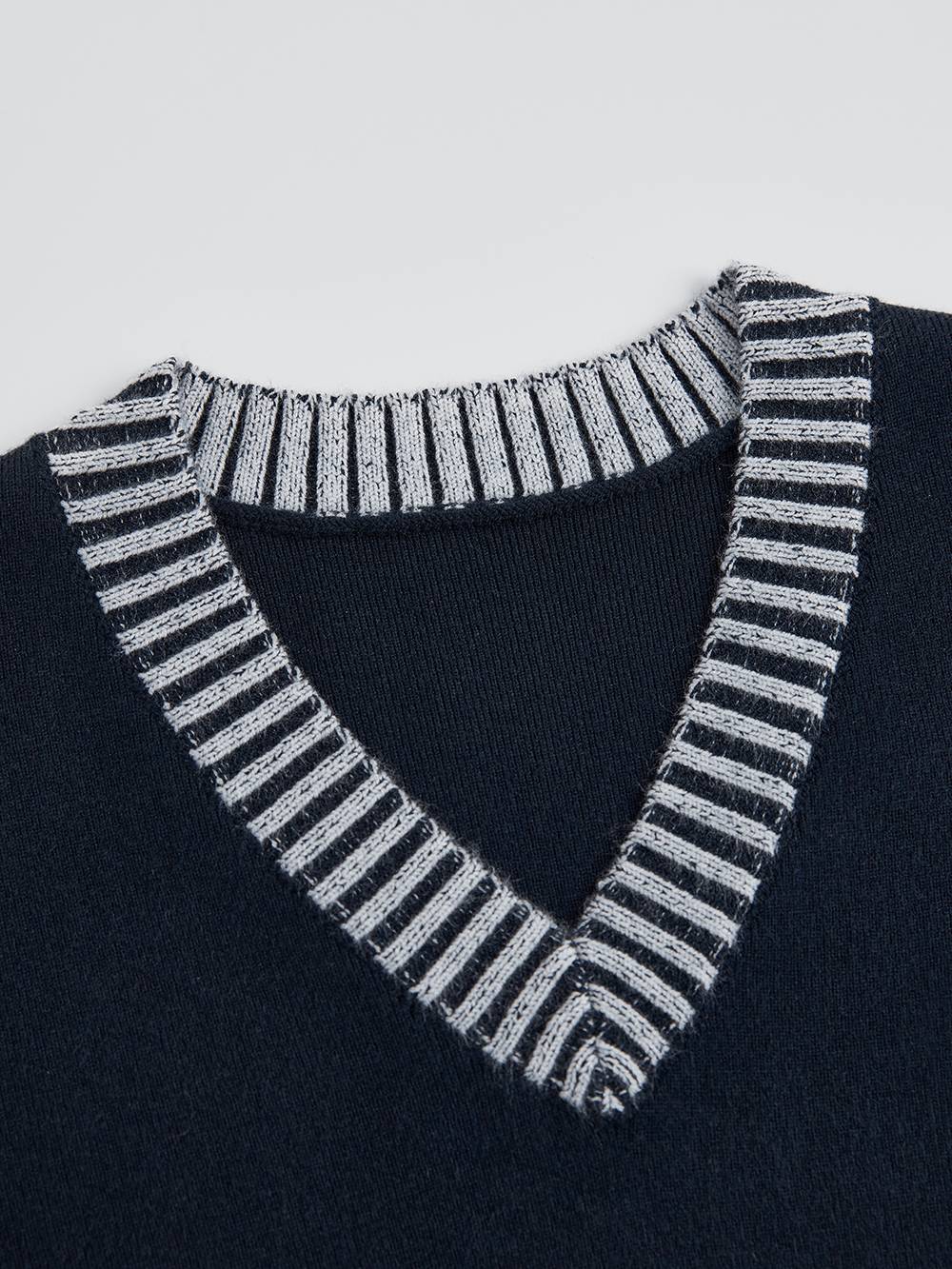 Striped Waist Cinched Knit Dress