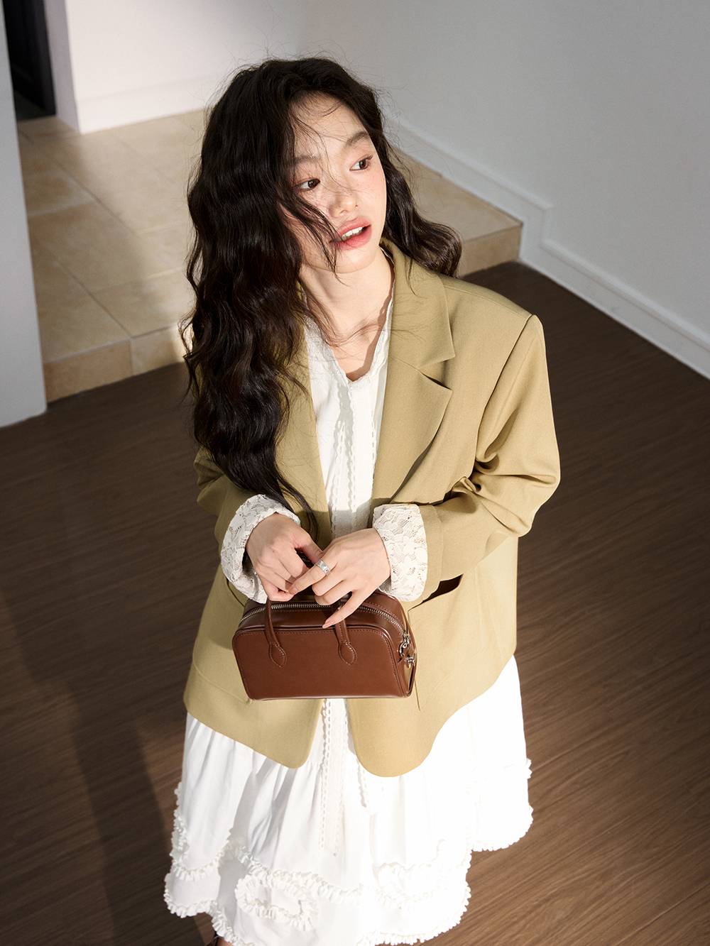 Ribbon Tie Neck Dress