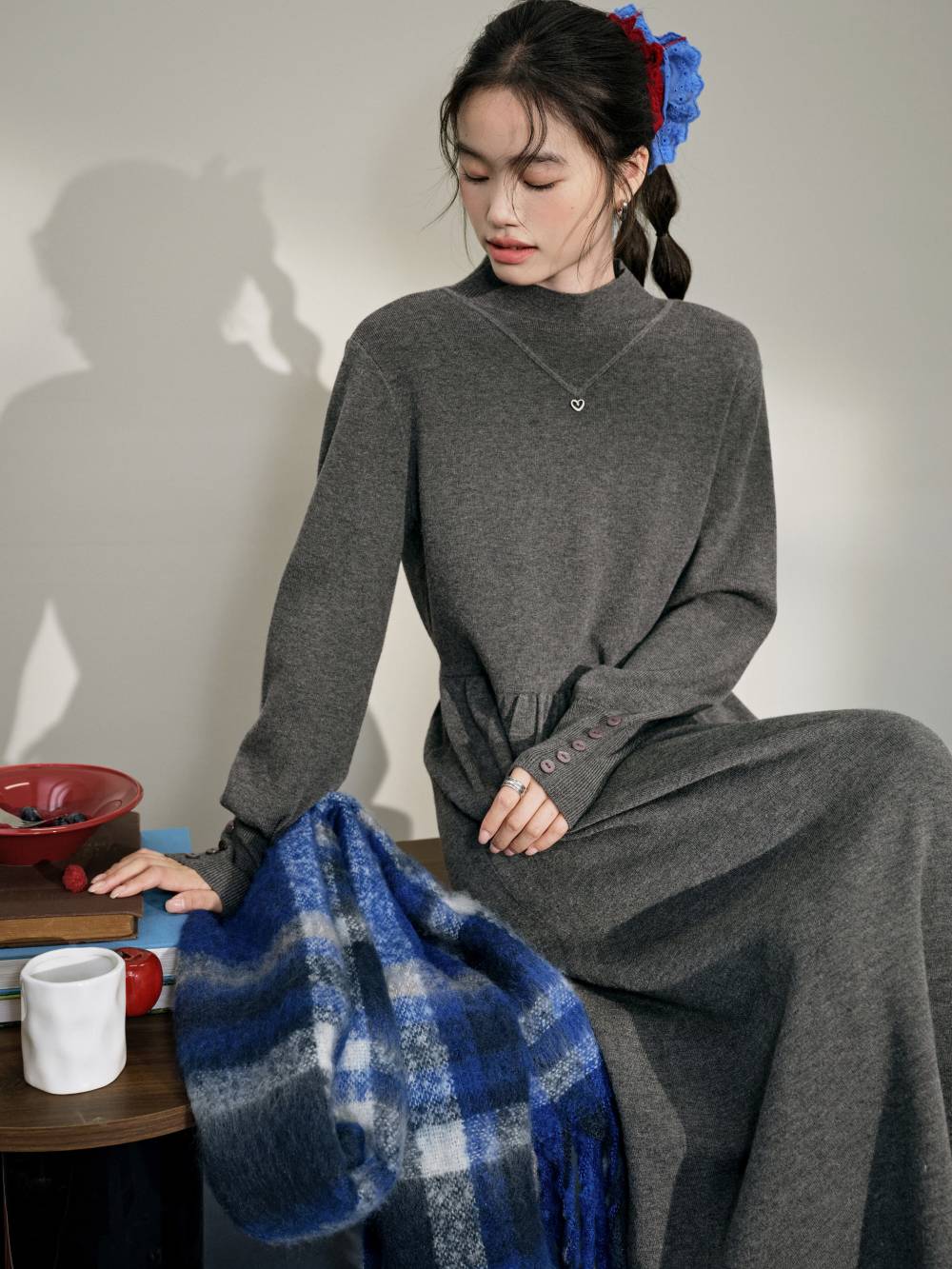 Mock Neck Knit Dress