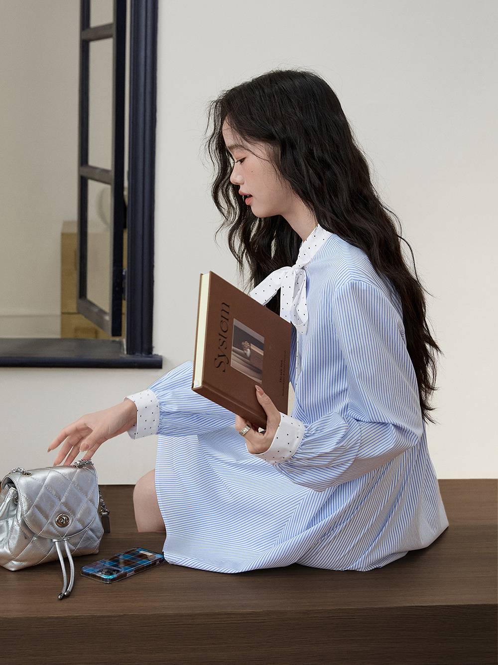 Blue Striped Shirt Dress