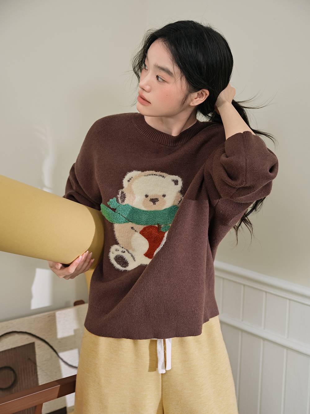 Bear Embroidered Sweater