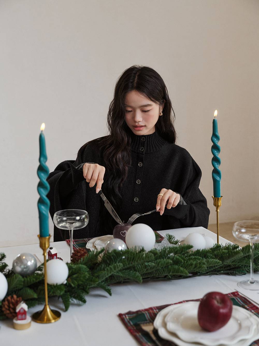 Mock Neck Cape Sweater