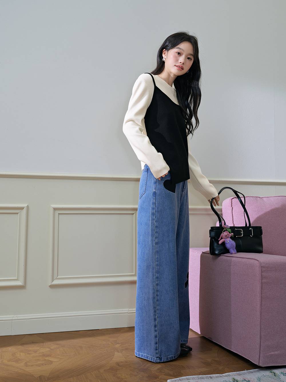 Layered Look Knit Top