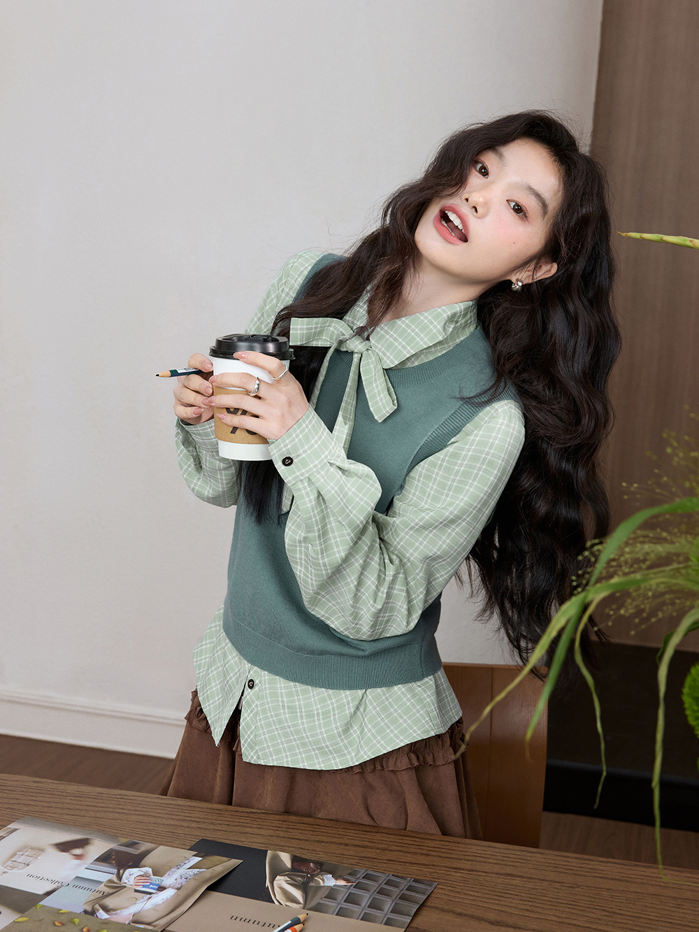 Cardigan Sweater and Knit Vest