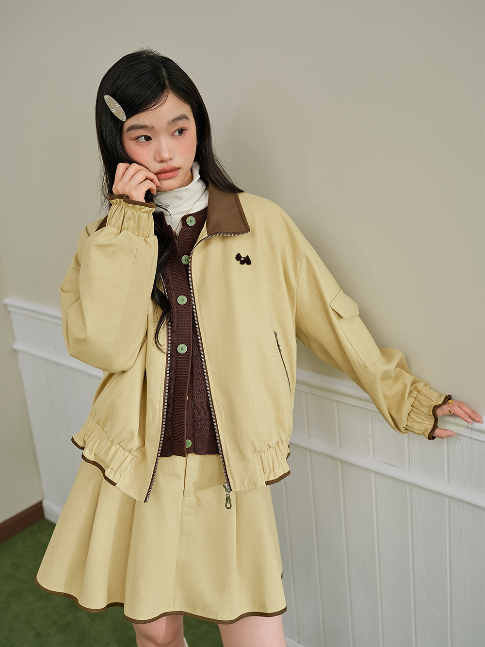 Zip-Up Jacket and Skirt