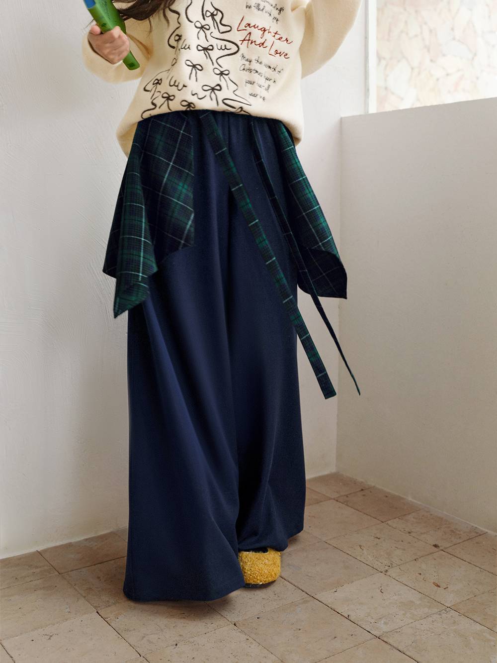 Wrap Tie Wide-Leg Pants