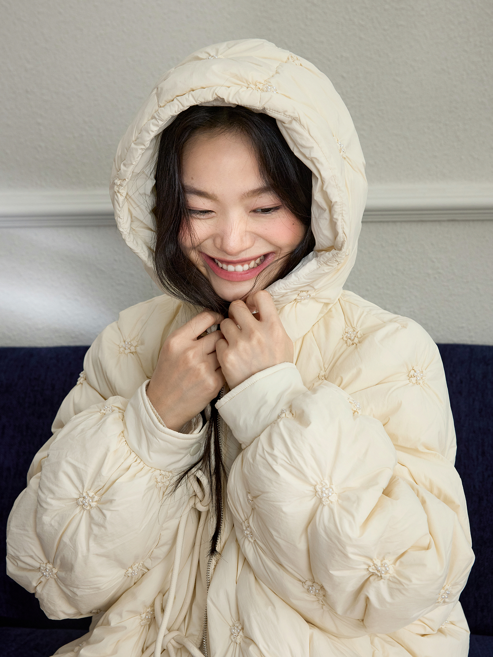 Hooded Bow Puffer Jacket