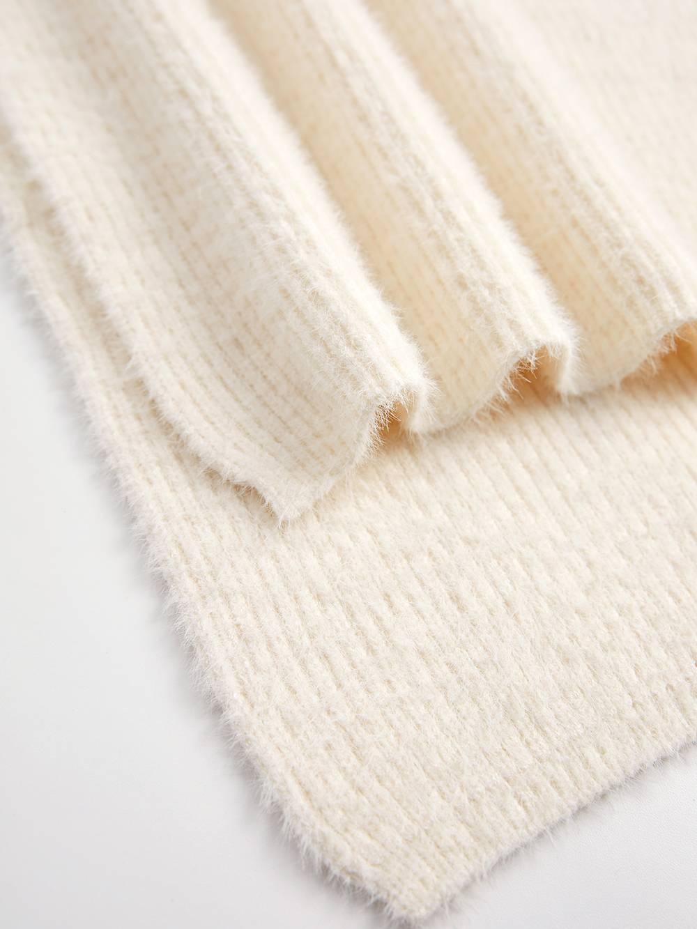 Longline Cardigan and Mock Neck Sweater