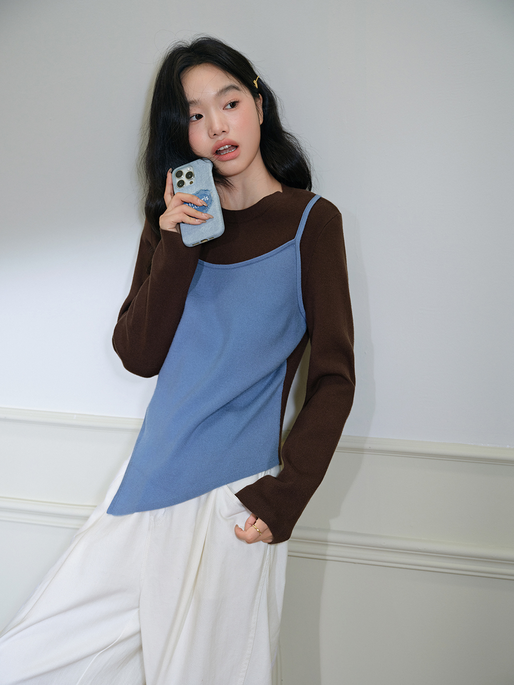 Layered Look Knit Top